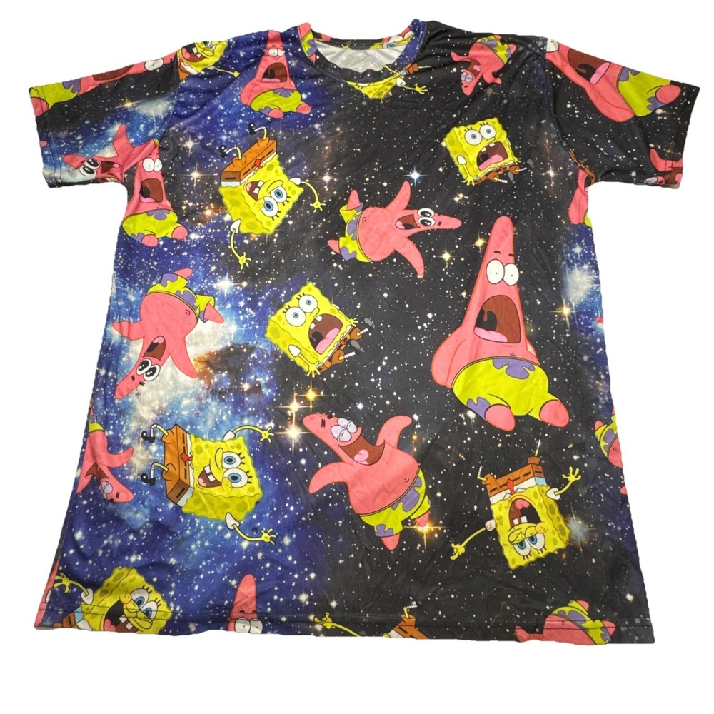 SpongeBob SquarePants Patrick Star Galaxy Space All Over Print T-Shirt Mens XL